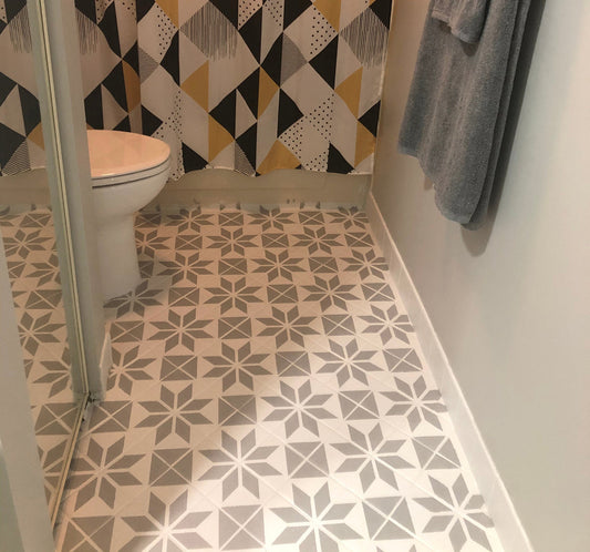 Starburst Tile Stencils - Bathroom