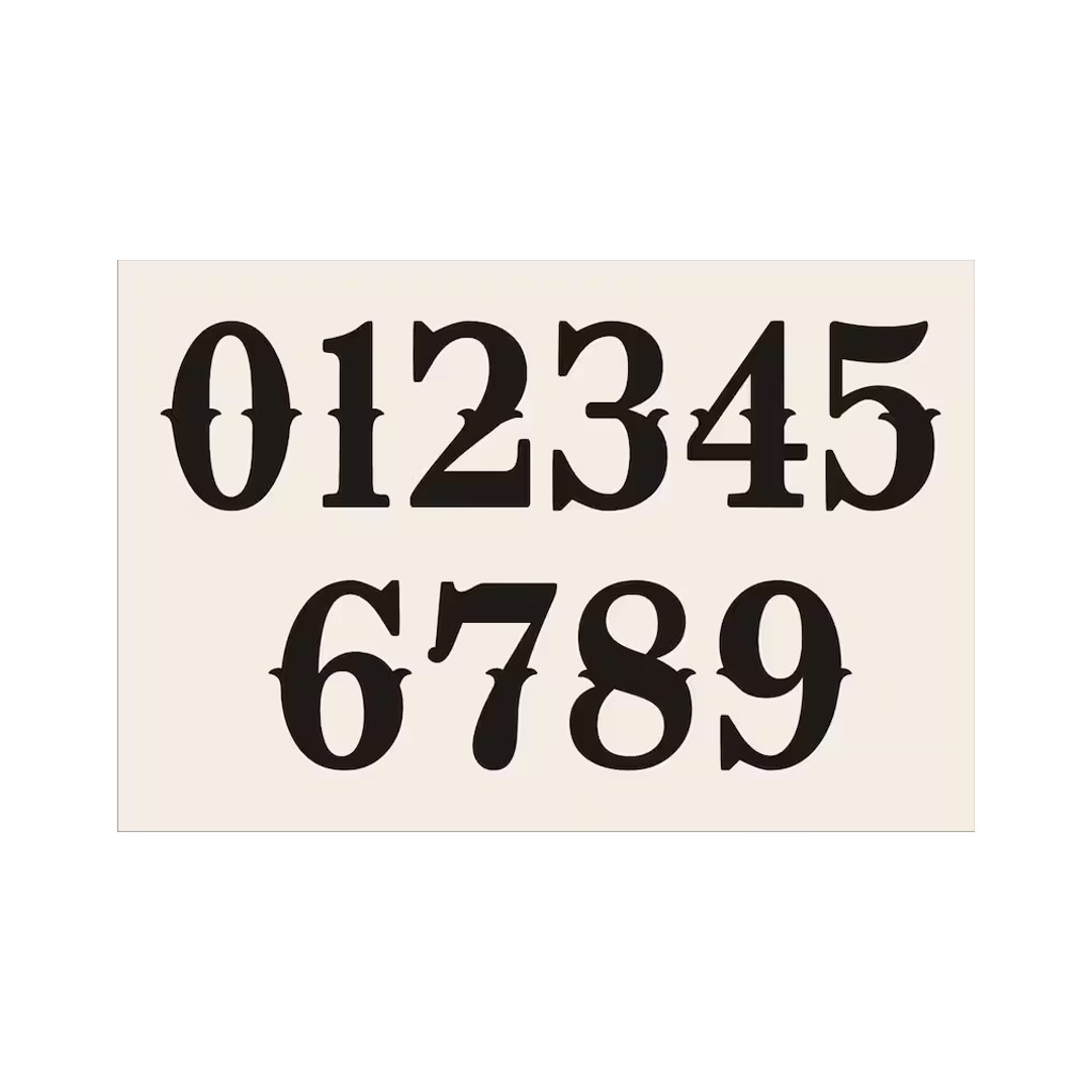 Numbers Stencil - Numbers 0-9 - Mailbox Numbers - Table Numbers - House Numbers