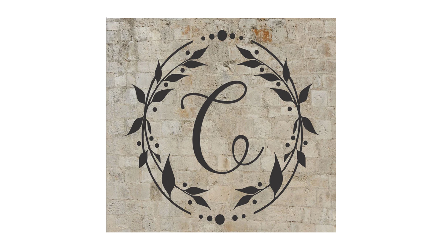 Custom Monogram Wreath Stencil - Create Family Signs or a Wedding Sign