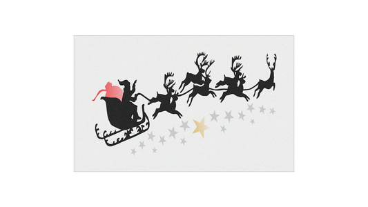 Santa Sleigh Reindeer Stencil