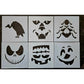 Halloween Stencils, Pumpkin Faces Stencils, Jack O Lantern Face Stencils, Set of 6