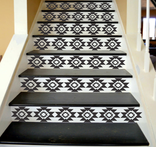 Tile Stencils - AZTEC 02 Tile Stencils - Southwestern - Floor Stencils