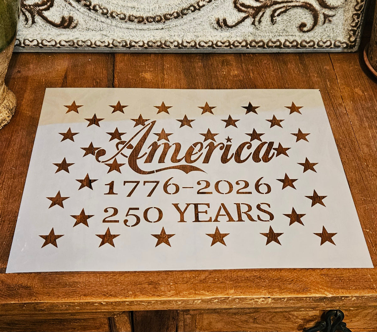 America 250 Years Stencil | American Flag Painting Stencil | Reusable USA Stencil | Free Ship - Superior Stencils