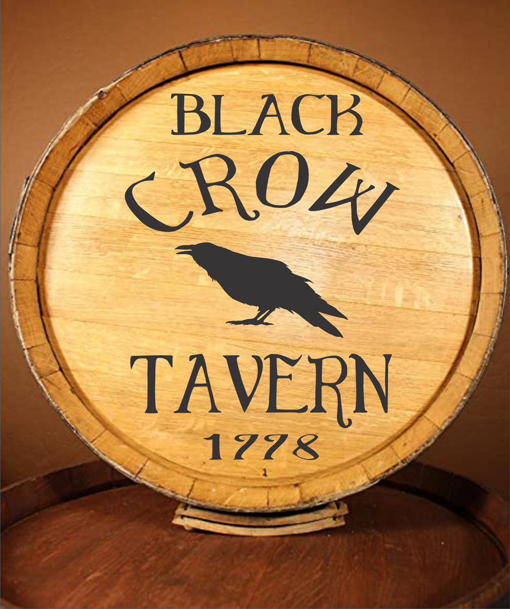 Tavern Sign Stencil, Colonial Sign Stencil, Crow Stencil, Paint Bar Signs, Early American Sign, Prim Sign, Pub Sign - Reusable 12 sizes