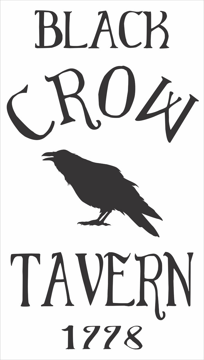 Tavern Sign Stencil, Colonial Sign Stencil, Crow Stencil, Paint Bar Signs, Early American Sign, Prim Sign, Pub Sign - Reusable 12 sizes