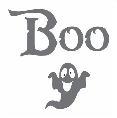 Boo with Ghost Stencil - Create Cute Halloween Bags or Halloween signs