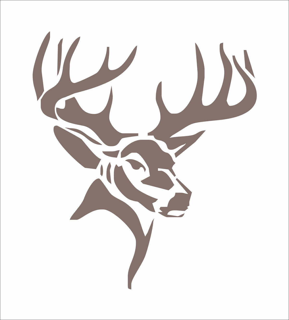 Buck Stencils, Antlers Stencils, Buck Mount Stencils, Reindeer Stencil - Create Cabin Decor