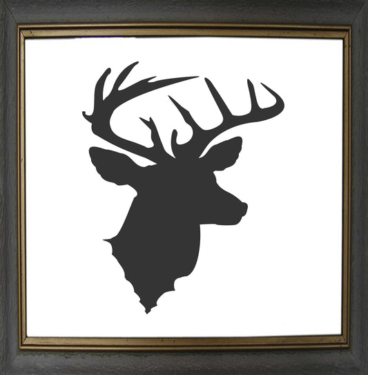 Buck Mount Stencils, Antler Stencils, Create Buck Pillows or Buck Signs - Stencil 02