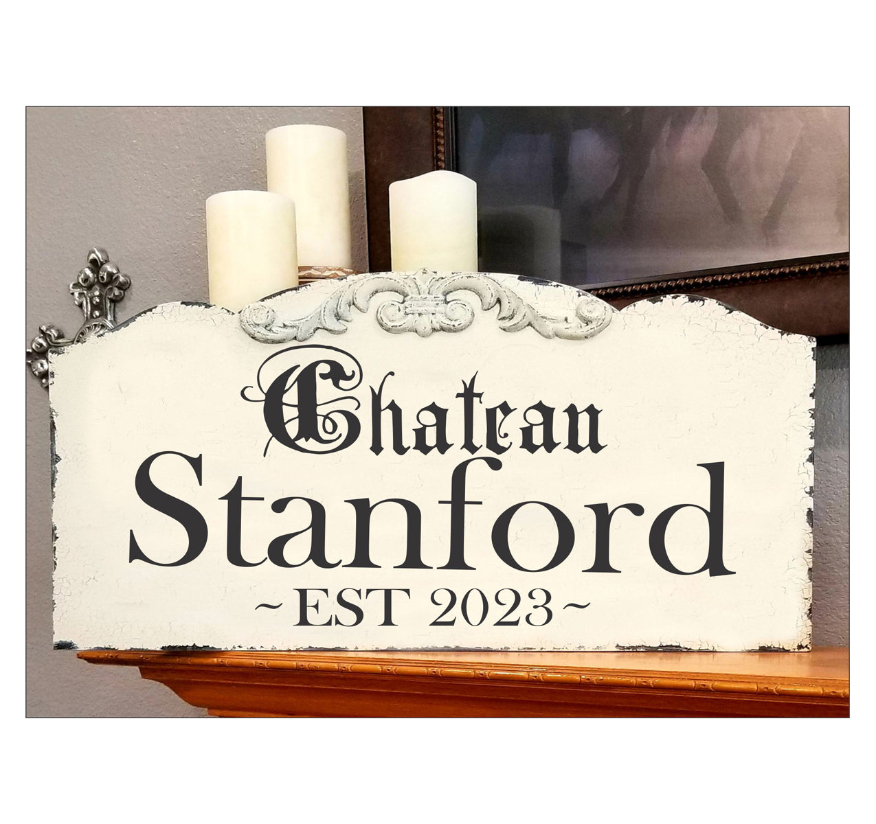 French Sign | Chateau Family Sign | Chateau Name Sign | French Sign | 24" W x 12" Tall | WOOD SIGN