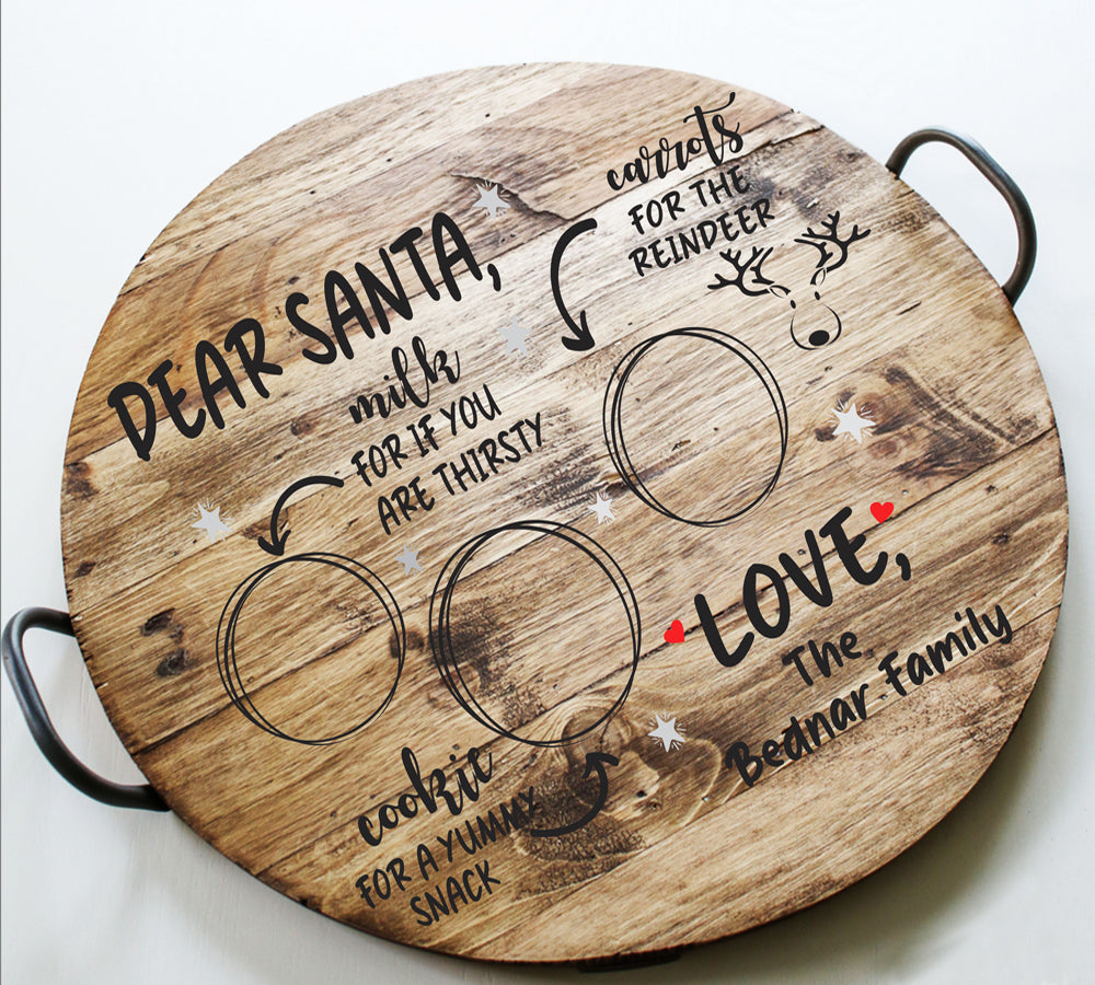Custom Dear Santa Stencil w/ Reindeer -Christmas Signs - Create Christmas Trays - Cookie Trays