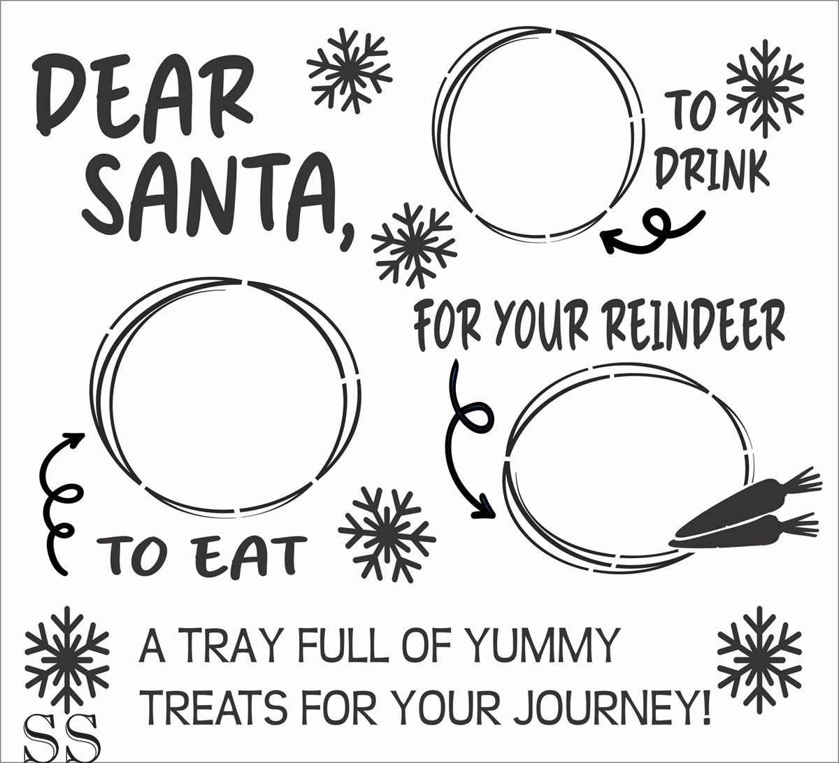 DEAR SANTA Stencil - Create Christmas Trays - Christmas Craft Stencil