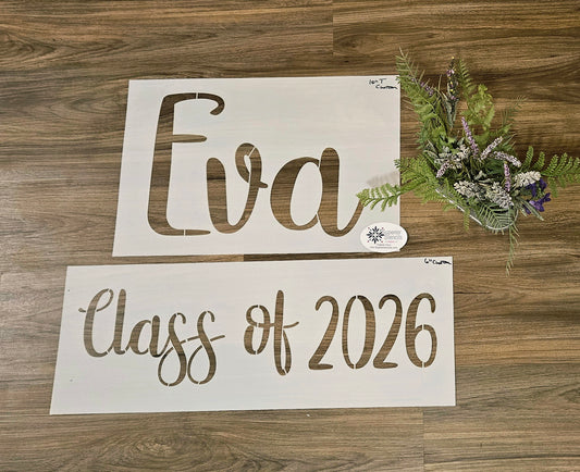 Senior Custom Name Stencil - Parking Lot Stencil - Superior Stencils