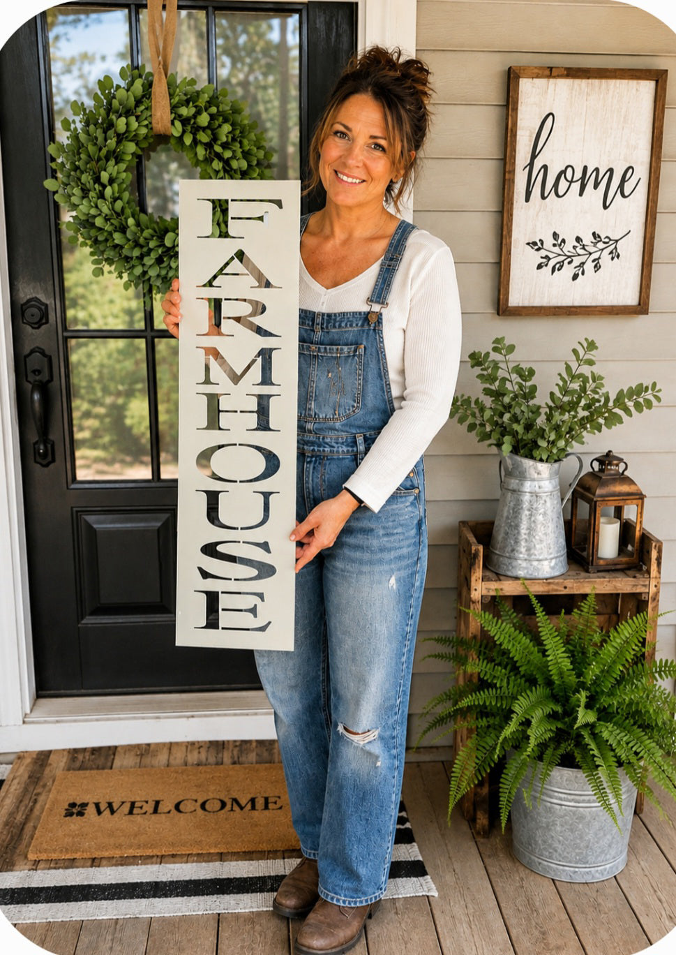 FARMHOUSE Sign Stencil - Vertical or Horizontal - 8 sizes available- Paint Your own unique FARM Signs
