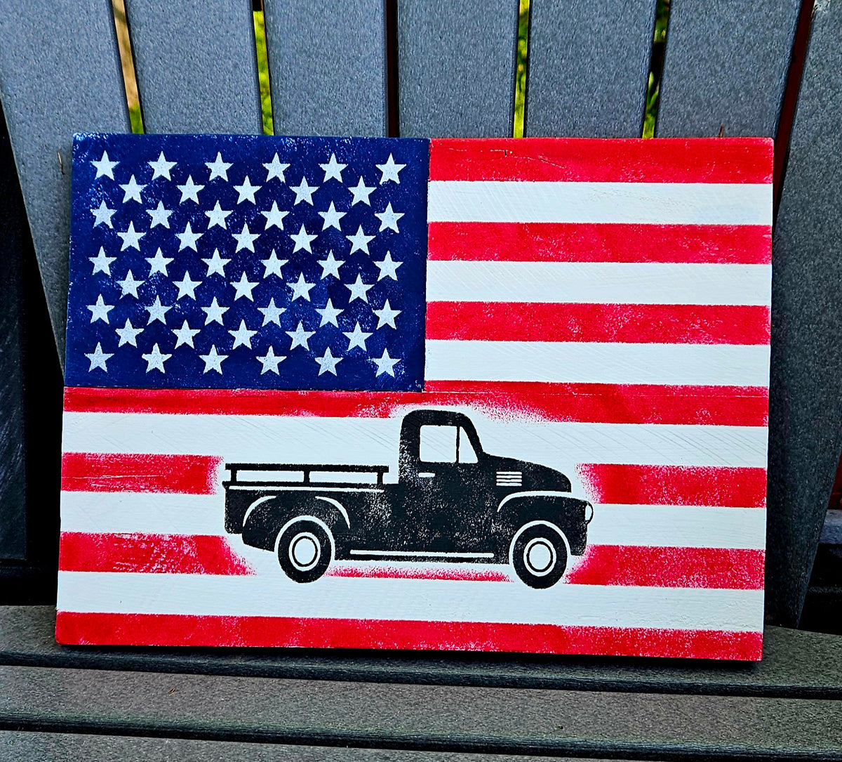 Distressed American Flag SIGN, Custom Wood Flag, Handmade Flag, Wooden Flag, Wood Flag, Rustic American Flag, United States Flag, Aged or NOT Aged - Superior Stencils