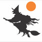 Halloween Stencils, Witch on Broom, Halloween Decor, Paint Halloween Signs