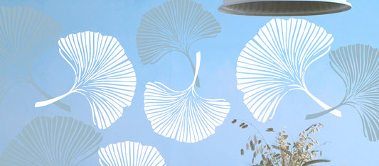 Ginko Stencil - Leaf Stencil - Wall STENCIL- REUSABLE 12 sizes - Create Beach Decor - Japanese Garden Stencil