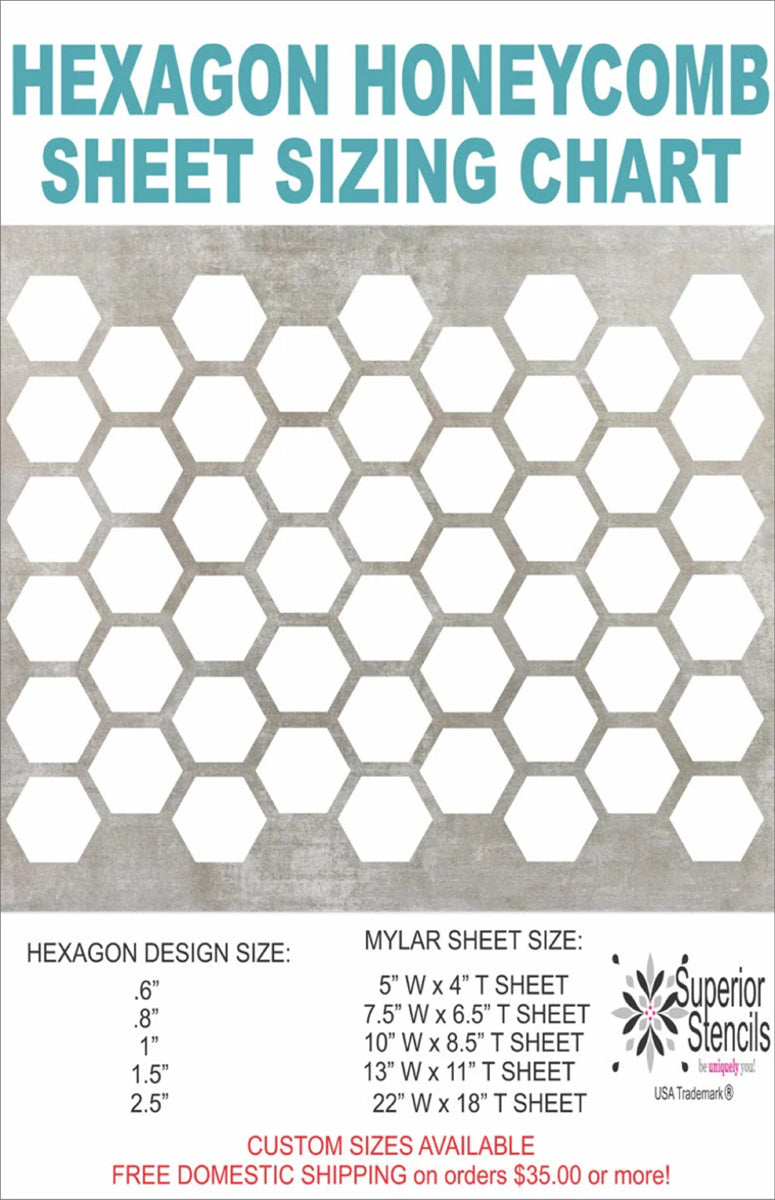 HEXAGON HONEYCOMB Wall Stencil - Wall Painting - Floor Stencil