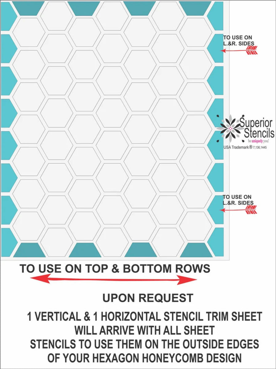 HEXAGON HONEYCOMB Wall Stencil - Wall Painting - Floor Stencil