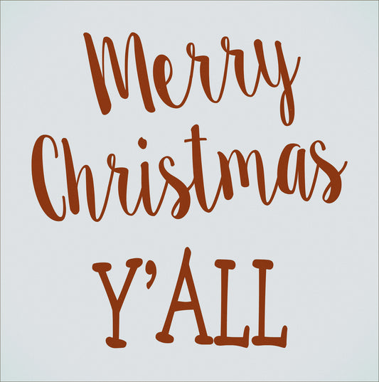 Merry Christmas Y'all Stencil - Create Souther Christmas Signs