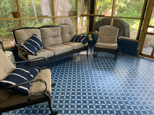 Mod Circle Tile Stencils - Sunroom