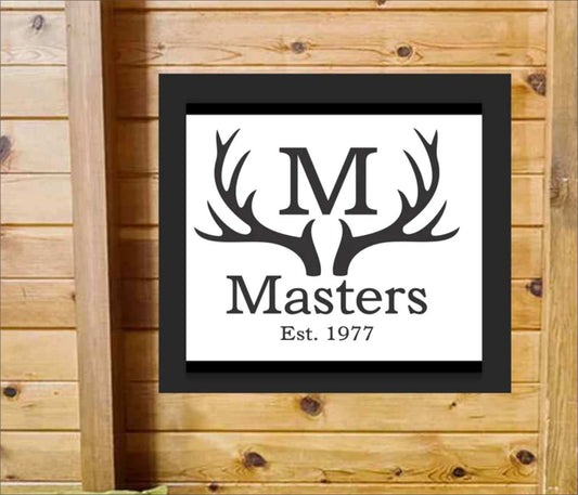 CUSTOM Name Antlers Stencil, Antlers Name Sign Stencil, Monogram Antlers