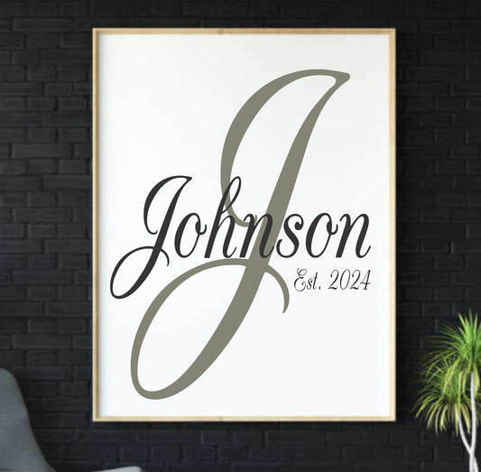 Custom Family Name, Monogram Sign Stencil, Name, Farmhouse Wall Decor