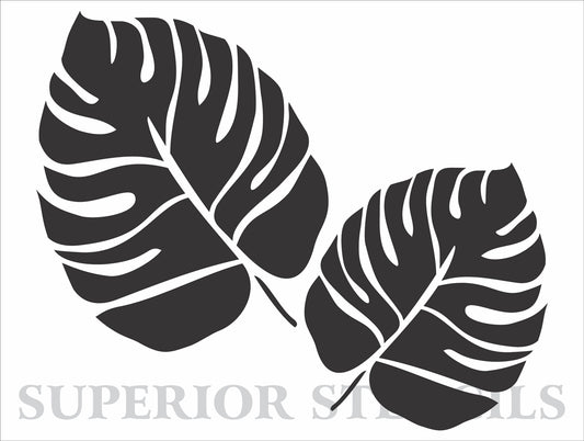 Monstera Stencil - Tropical Leaf Stencil Set- Tropical - Wall Stencil - Reusable Stencil
