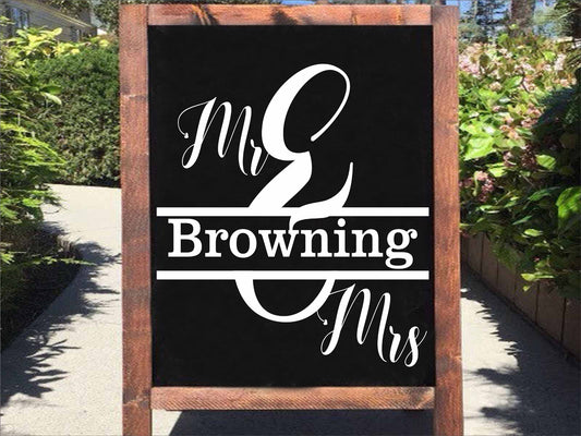 Custom Wedding Stencil - Mr. & Mrs. - Create Cornhole Boards