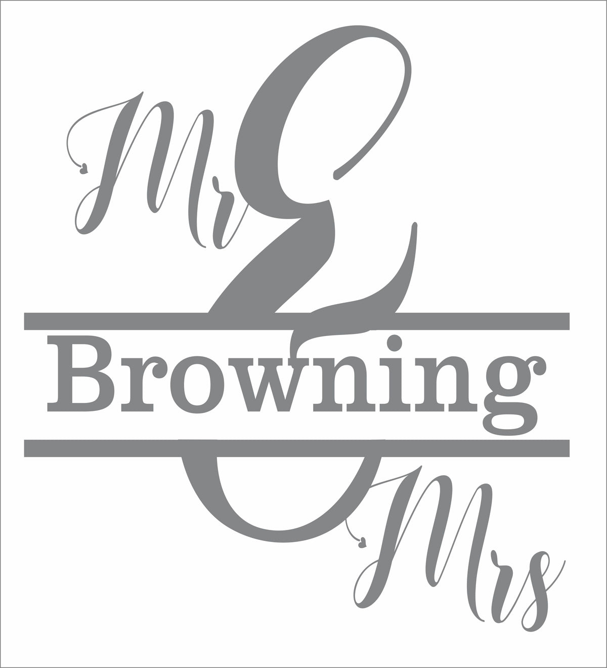 Custom Wedding Stencil - Mr. & Mrs. - Create Cornhole Boards