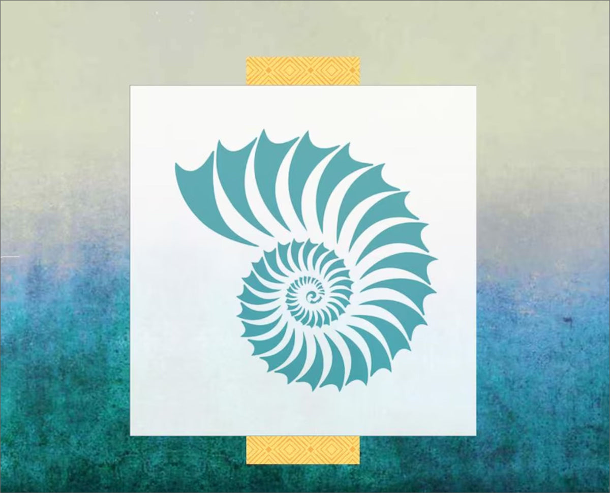 Nautilus Shell Stencil - Shell Stencil - Create Beach Pillows, Beach Signs, Lake Signs - Superior Stencils