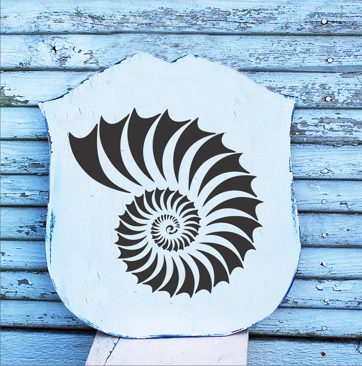 Nautilus Shell Stencil - Shell Stencil - Create Beach Pillows, Beach Signs, Lake Signs - Superior Stencils
