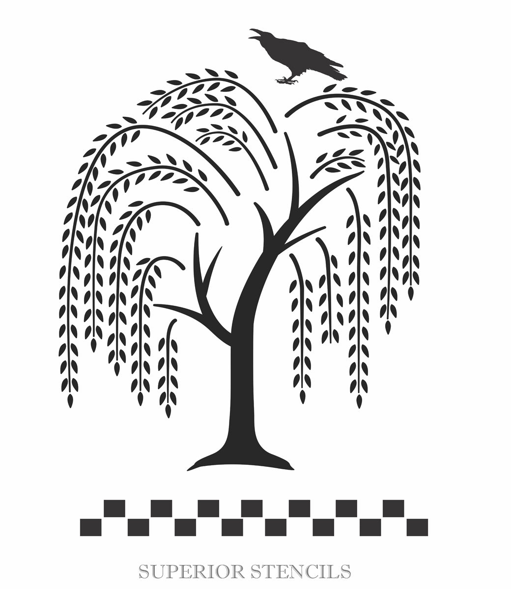 Prim Willow Tree Stenciil - Create Primitive Signs - Prim Stencil