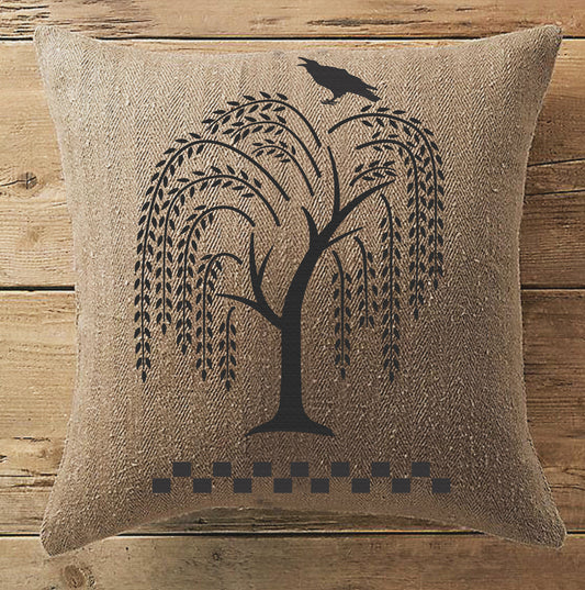 Prim Willow Tree Stenciil - Create Primitive Signs - Prim Stencil - Create Prim Pillows