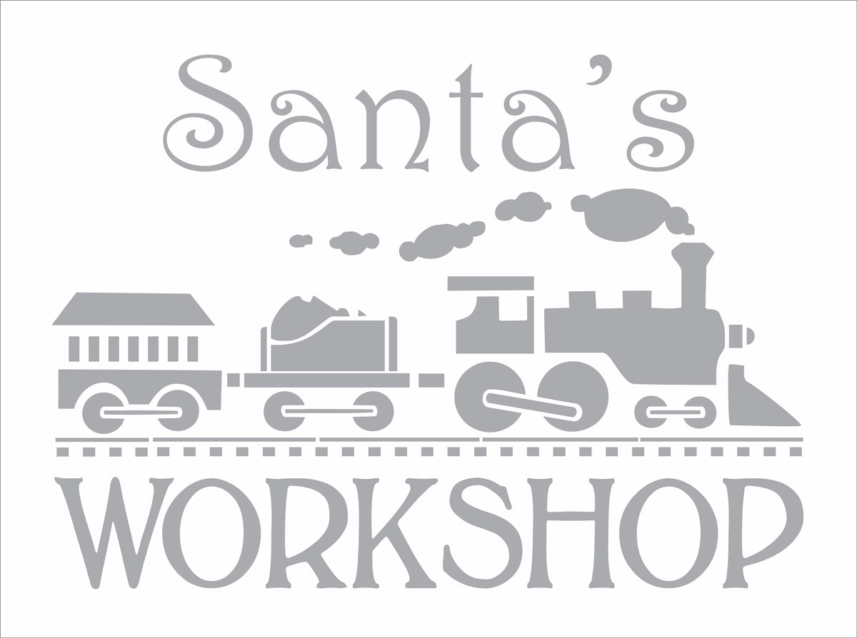 Santas Workshop Stencil