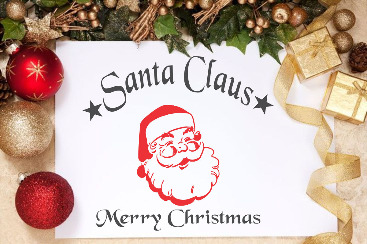 Merry Christmas Stencil - Santa Claus Stencil - Create Christmas Signs