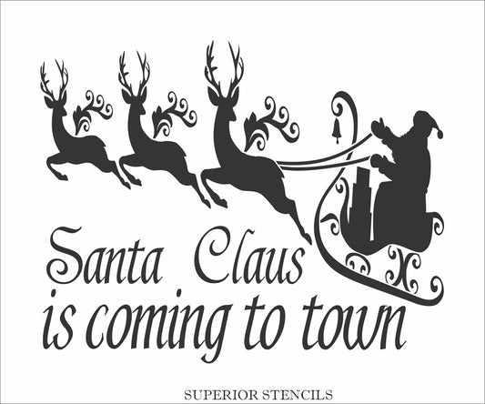 Santa Claus is Coming to Town Stencil - Create Christmas Signs- Create Santa Signs