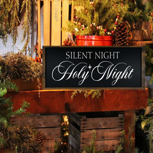 Silent Night Holy Night Sign Stencil, Christmas Signs, Farmhouse Christmas Decor