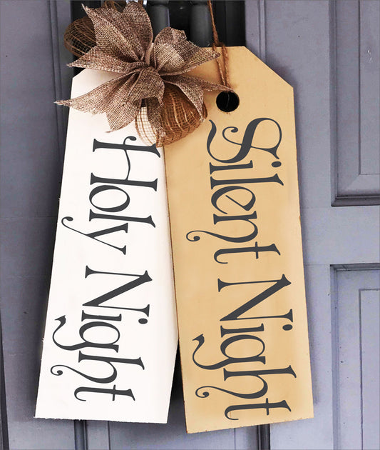 Silent Night Holy Night Stencils - Create Christmas Tags for your door
