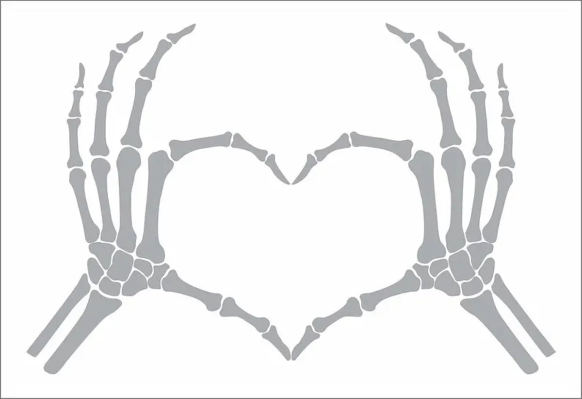 Skeleton Hand Stencils, Halloween Stencils, Heart Skeleton, Paint Romantic Halloween Signs