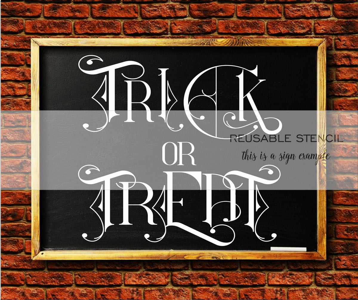 Halloween Stencil, Trick or Treat, Halloween Decor