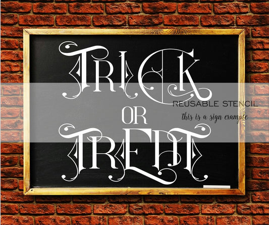 Halloween Stencil, Trick or Treat, Halloween Decor