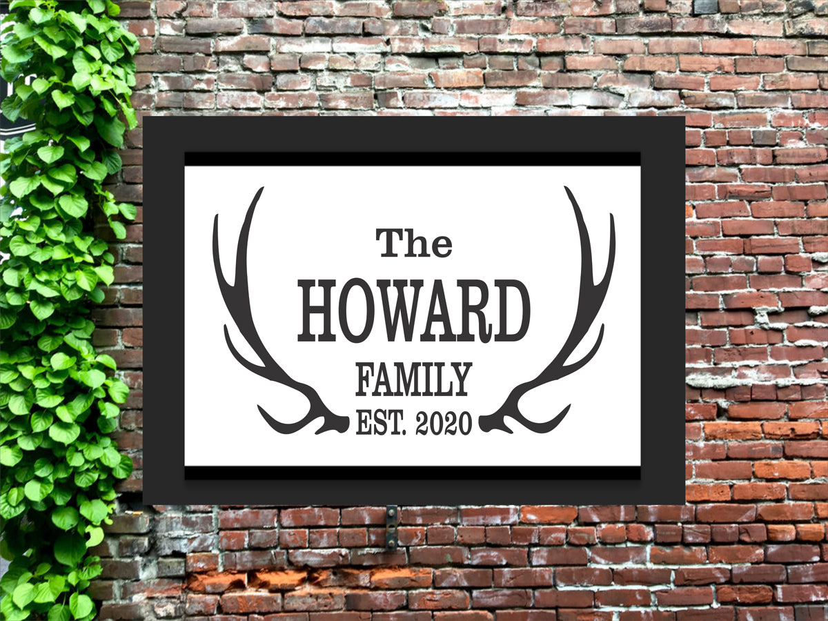 Custom Antler Name Sign Stencil, Create Wedding signs or Family Signs