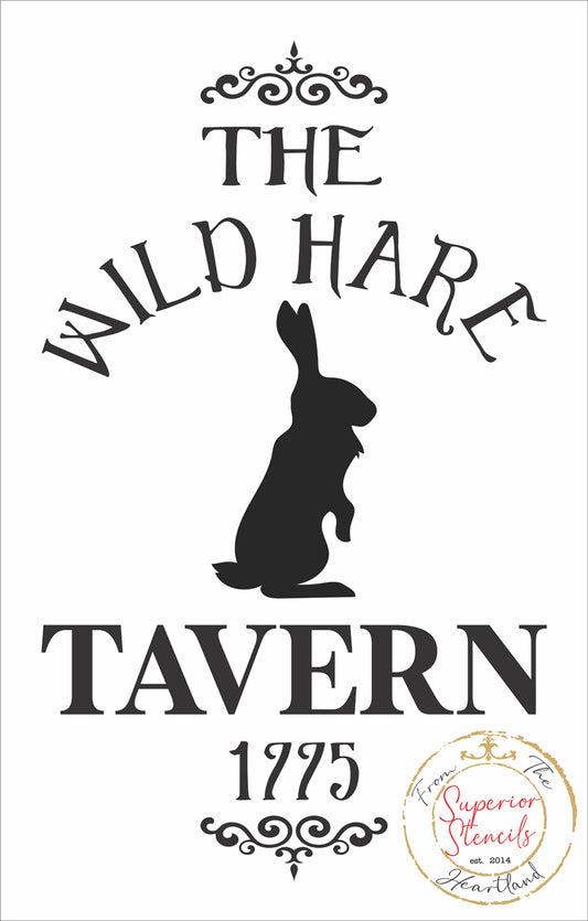 Tavern Sign Stencil, Tavern Stencil, Colonial Sign Stencil, INN Stencil, Paint Bar Sign, Early American Sign, Prim Sign, Pub Sign Reusable