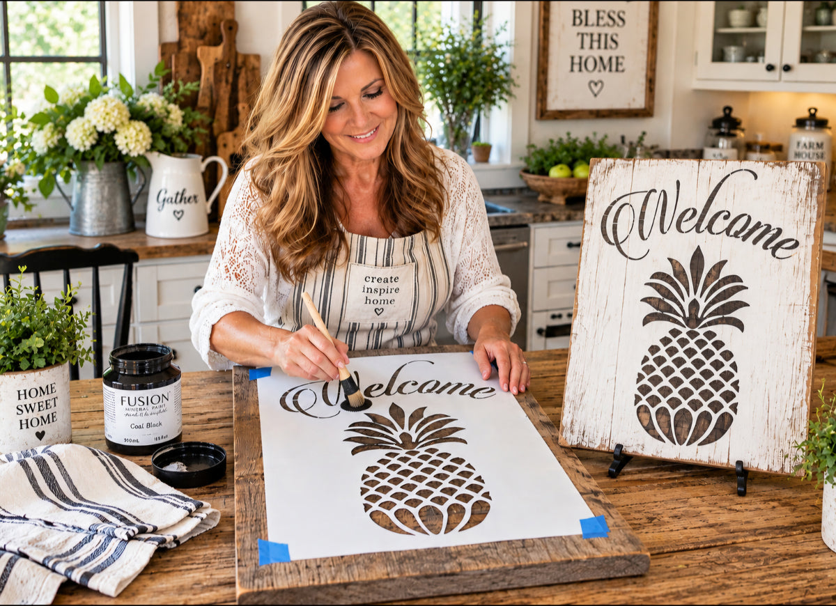 Pineapple Welcome Stencils - Welcome Sign Stencils