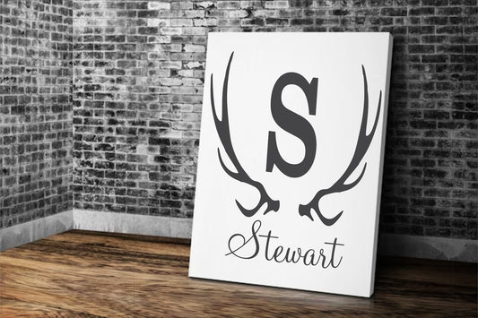 Custom Family Name Antler Stencil - Create Custom Signs - Custom Antler Sign