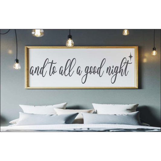 and to all a good night Sign Stencil, Christmas Sign, Bedroom Decor