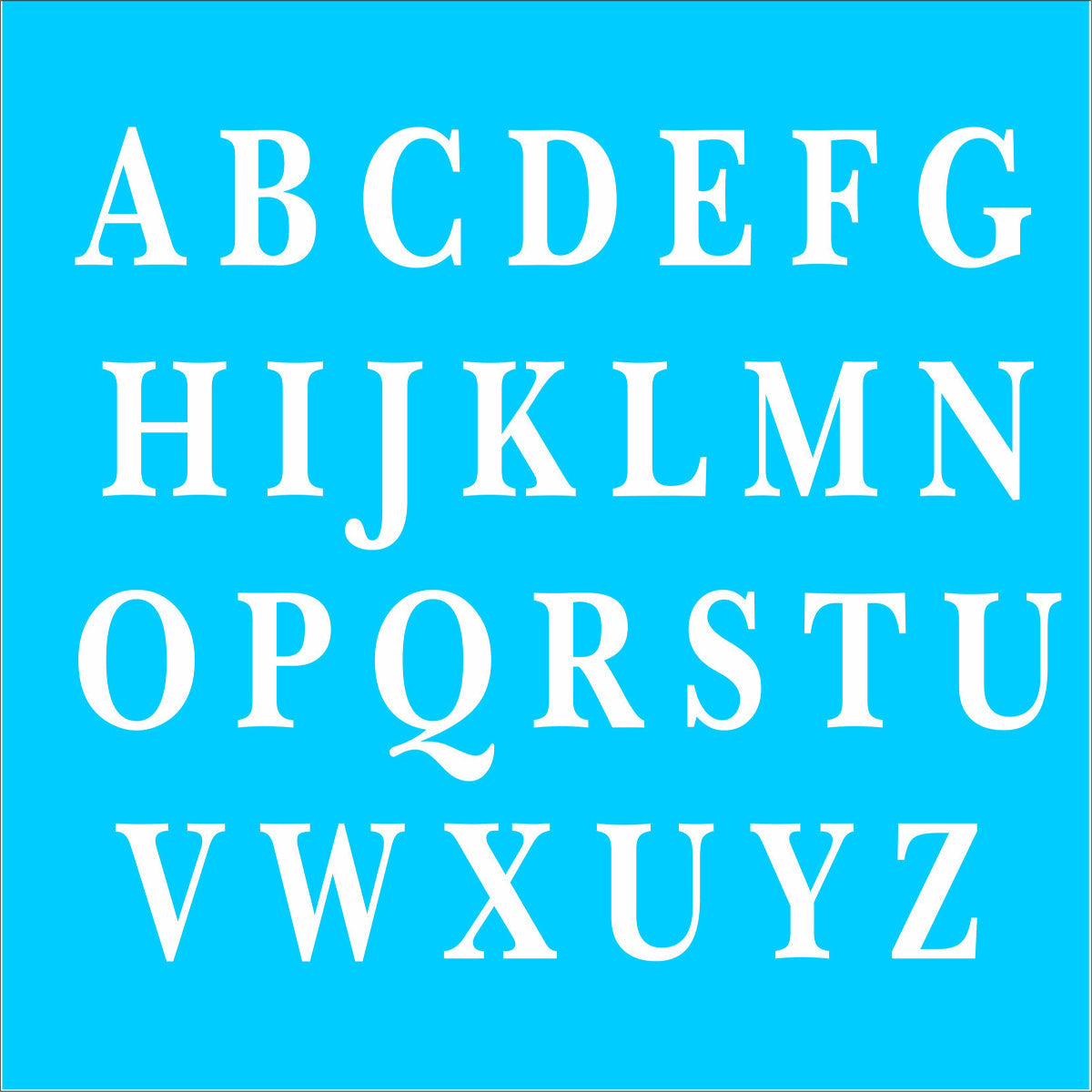 Alphabet Stencil Bask 005 Upper Case - Superior Stencils