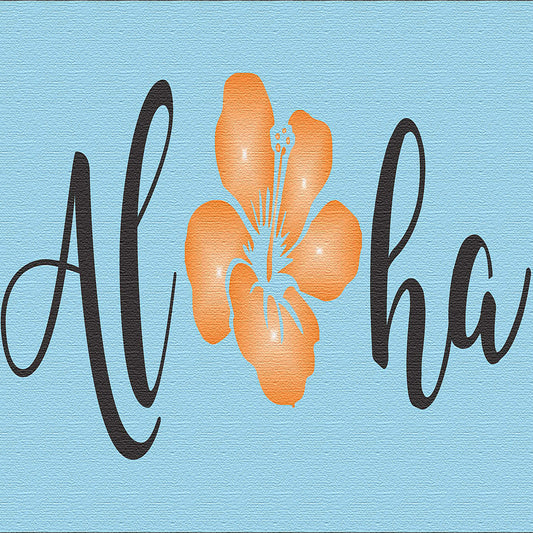 Aloha Hibiscus Stencil - Superior Stencils
