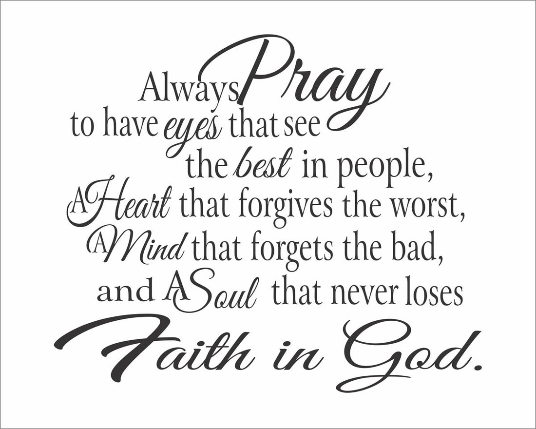 Always Pray Stencil - Create Christian Signs 