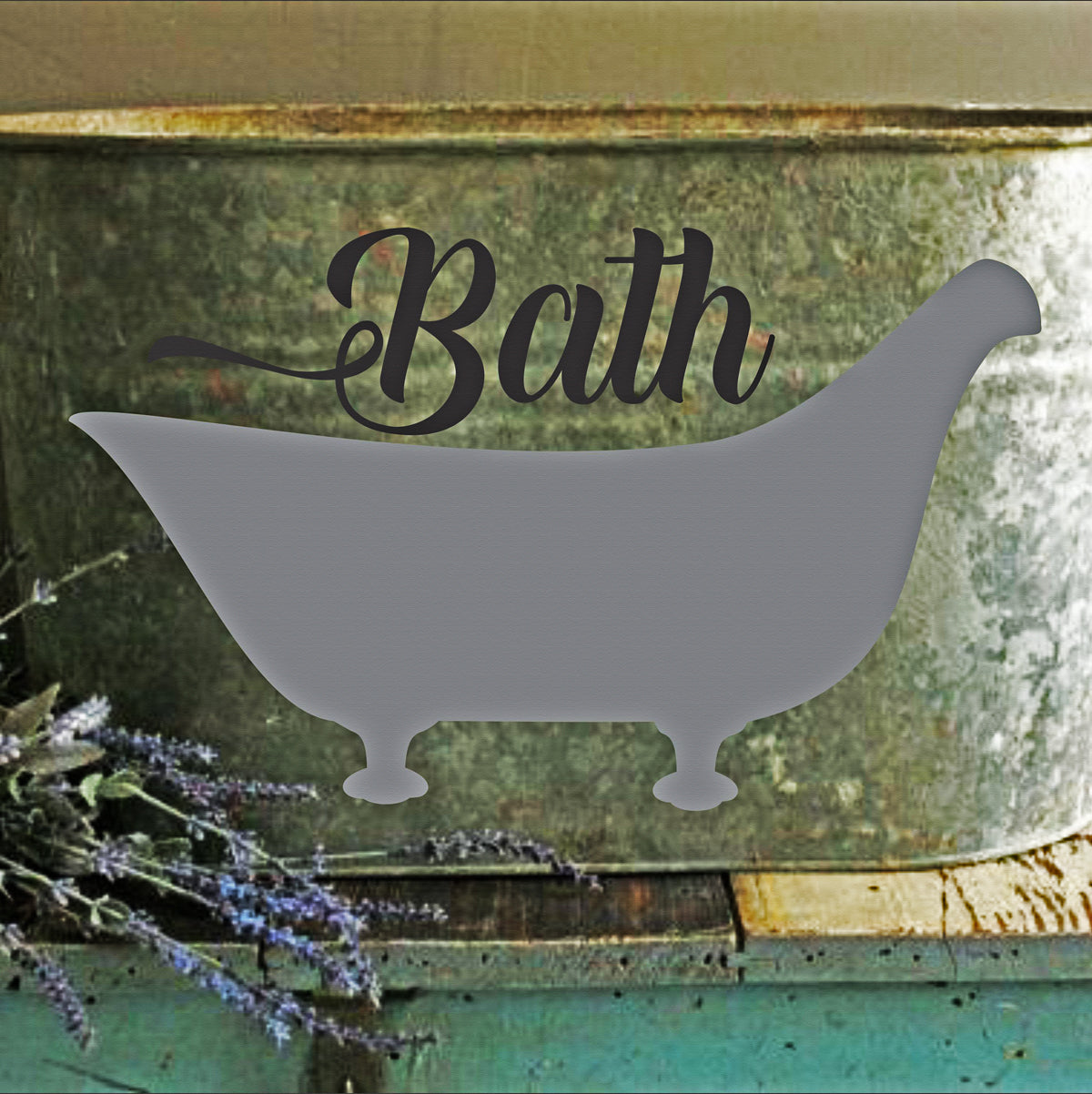 Bath with Antique Tub Stencil - Superior Stencils
